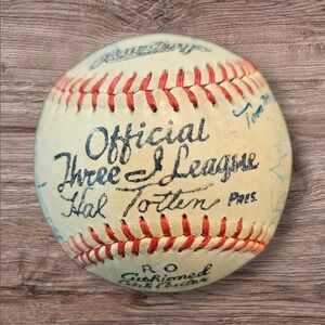 Official Three-I League Rawlings Baseball Signed 1958 Rochester Winona A's